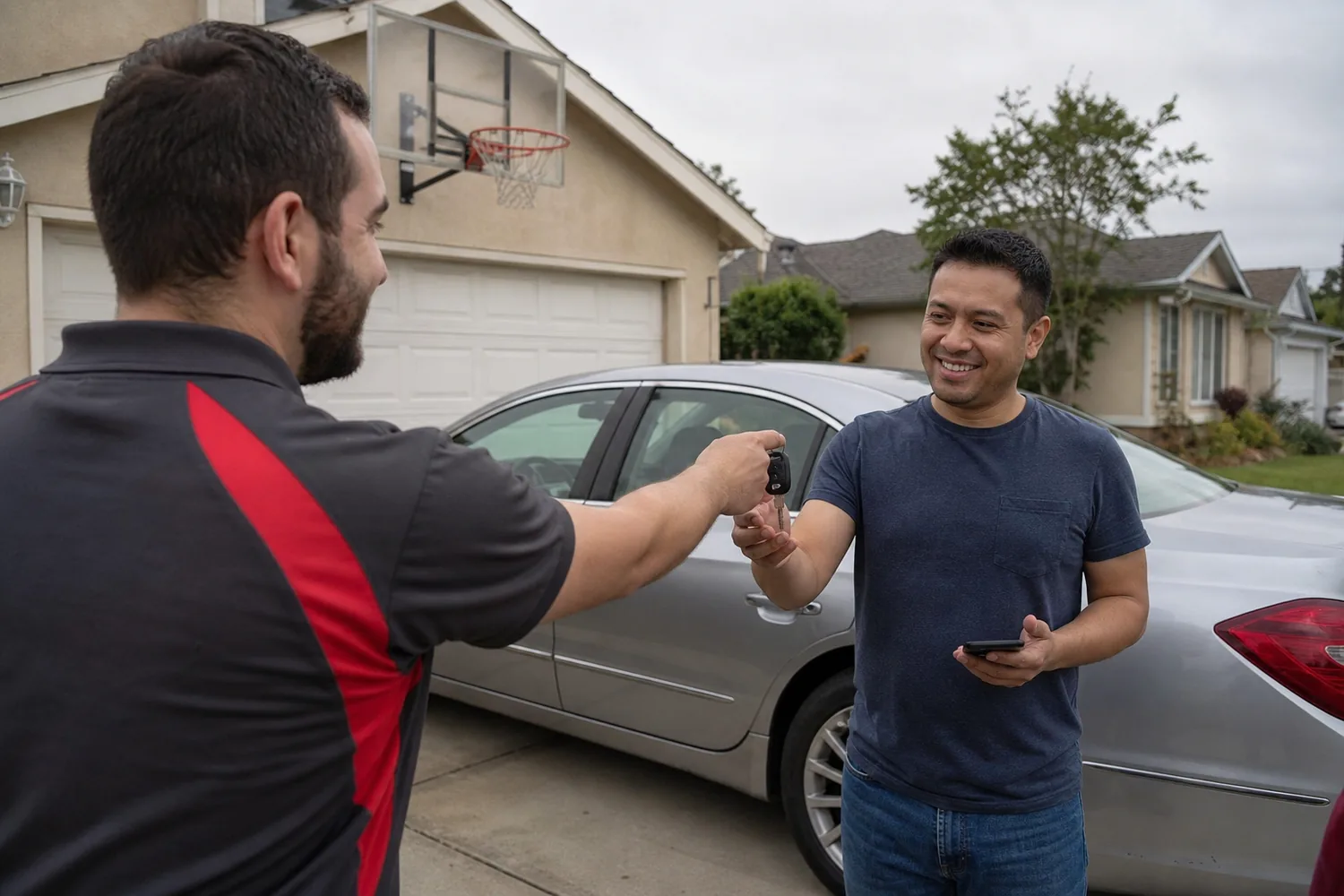 Handing keys back to a customer in Greenville